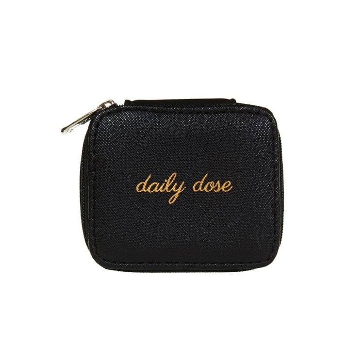 Black Saffiano Pill Case