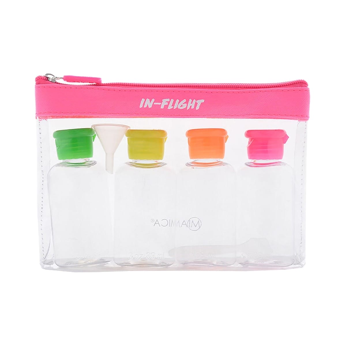 8PC Neon Pink Flip Top Bottle Set