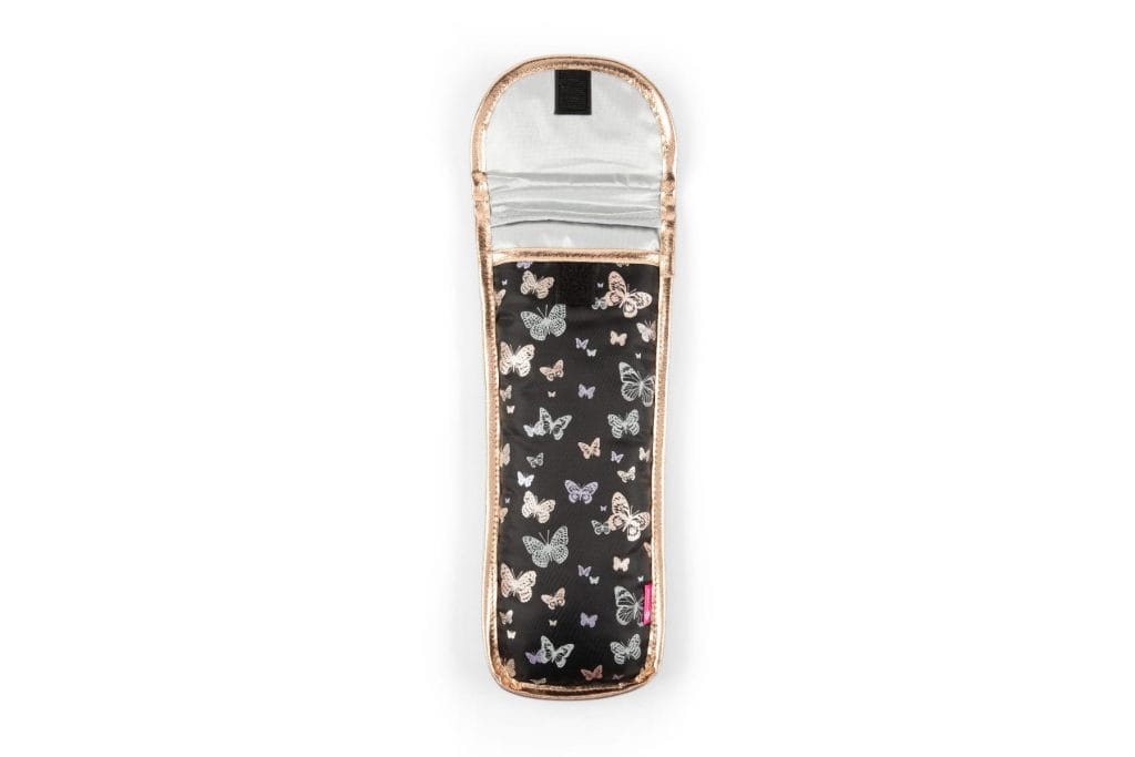 Black Hair Iron Case - Metallic Butterflies