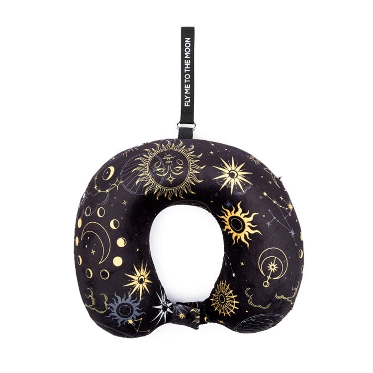 Black Travel Neck Pillow - Celestial