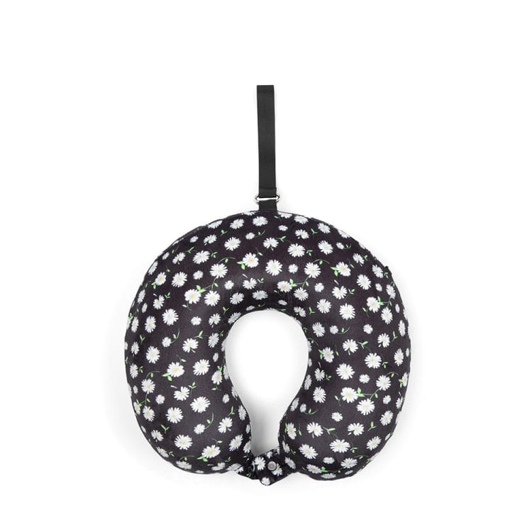 Black Travel Neck Pillow - Daisy Days