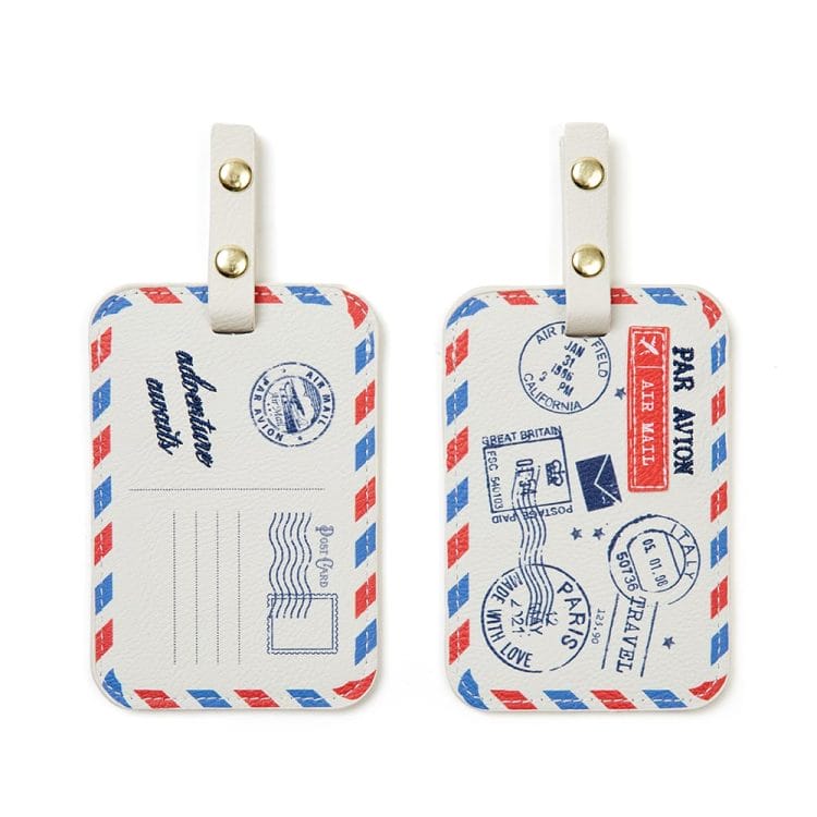 2PC Ivory Luggage Tags - See the World