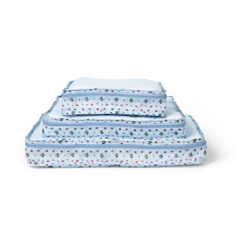 3PC Blue Mesh Packing Cubes - Cottagecore Berry