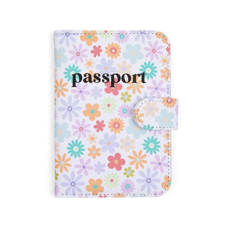 Floral Passport Case - Tangerine Crush