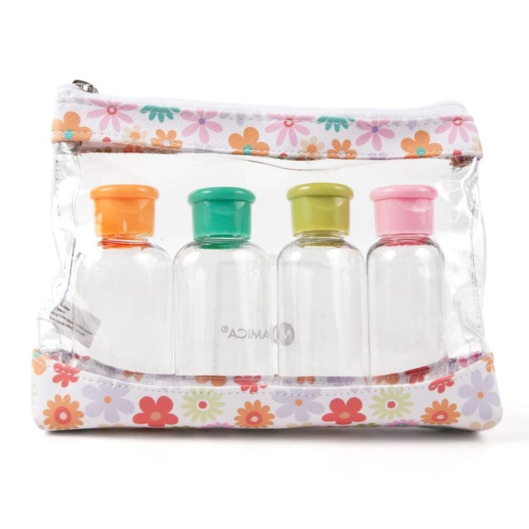 8PC Flip Top Travel Bottle Set - Tangerine Crush