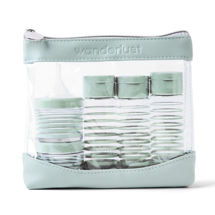 9PC Sage Green Cylinder Travel Bottle Set