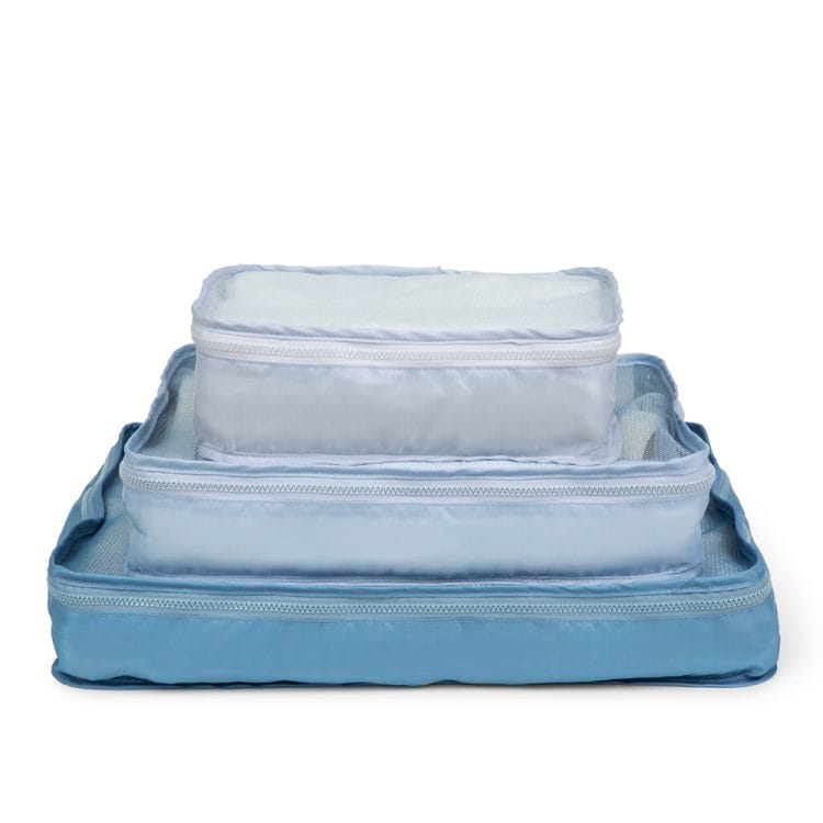 3PC Blue Mesh Packing Cubes