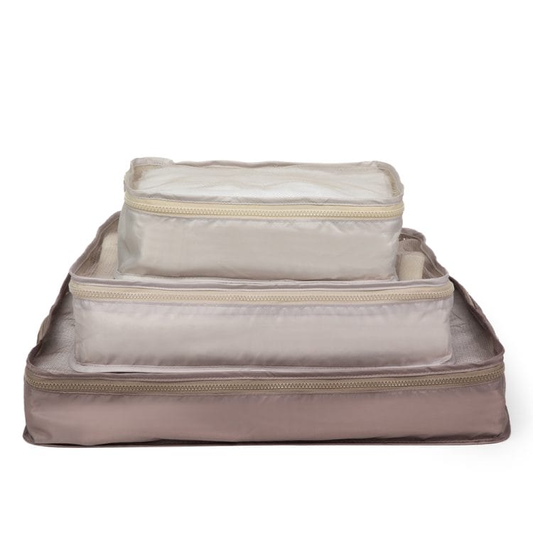 3PC Khaki Mesh Packing Cubes