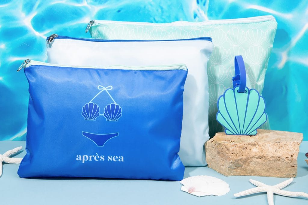 Miamica's 3PC Travel Pouch Set features small, medium and large bags.