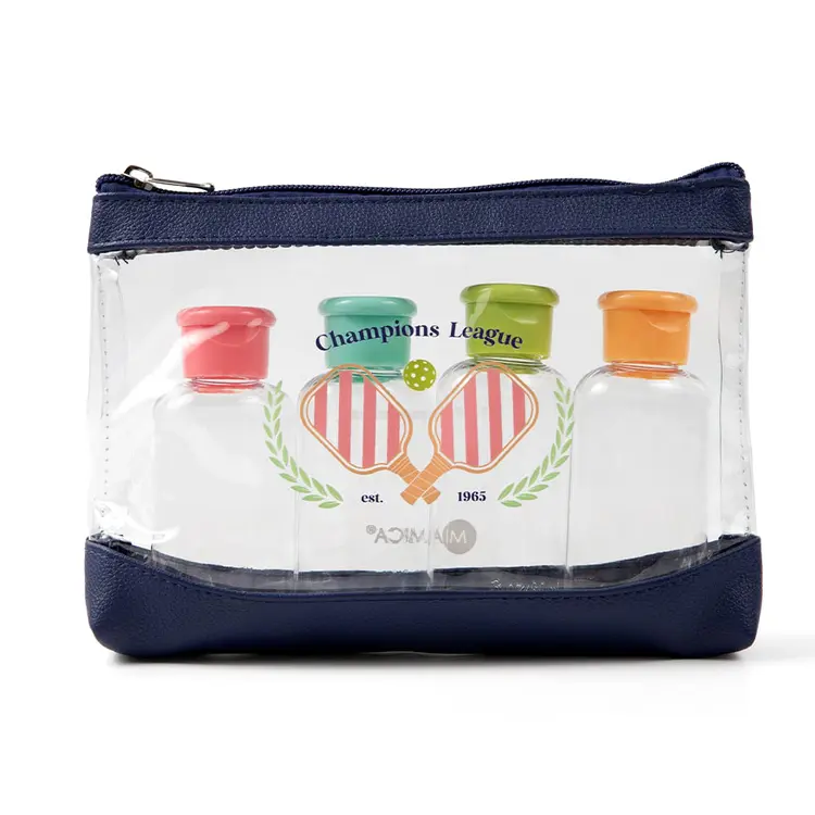 8PC Flip Top Travel Bottle Set - Pickleball