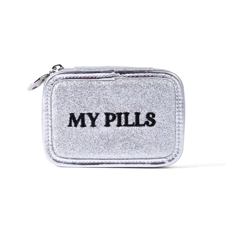 Silver Metallic Pill Case