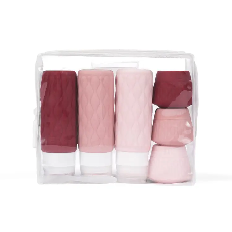 8PC Berry Silicone Travel Bottle & Jar Set