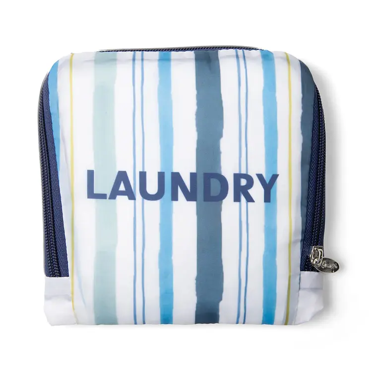 Blue Stripe Laundry Bag - Coastal Charm